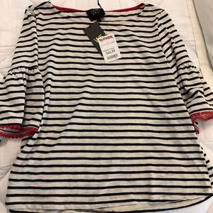 3/4 sleeve striped shirt w flared sleeves *NWT